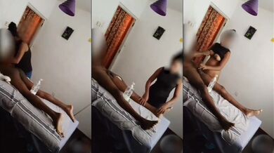 Hot MMS clip of an erotic massage with a happy ending