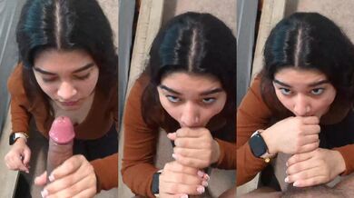 MMS XXX Blue film of sexy Indian Aunty sucking big fat cock