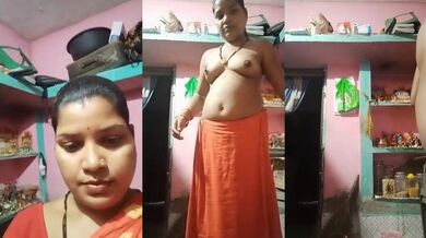 Desi MMS XXX sex clip mein nangi hoti hui dehati Bhabhi
