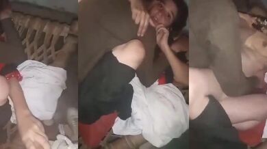 Hot MMS XXX clip of MFM threesome of a Pakistani whore