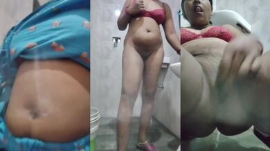 Amateur sex video of an Indian Aunty strips & masturbates